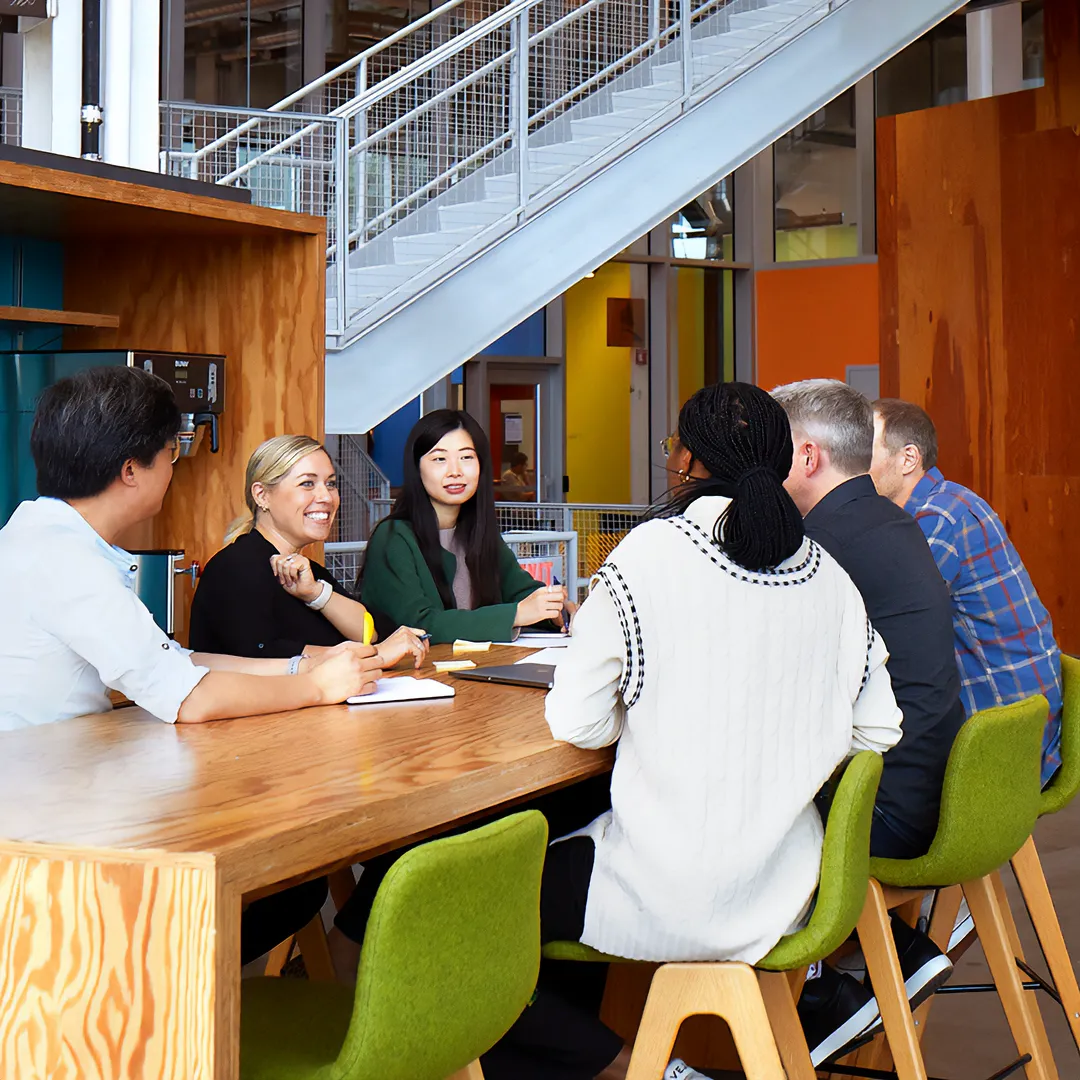 Team collaborating on a project